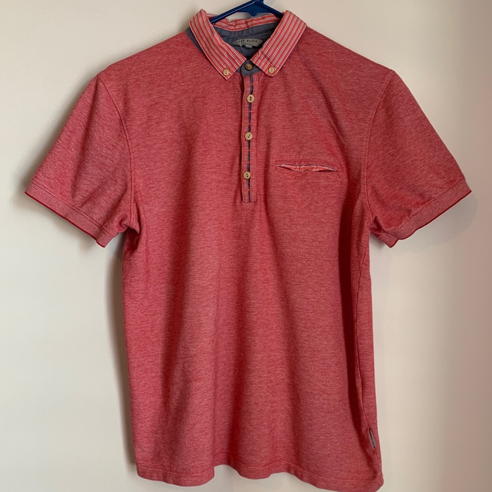 TED BAKER Men’s Red Polo Size 3